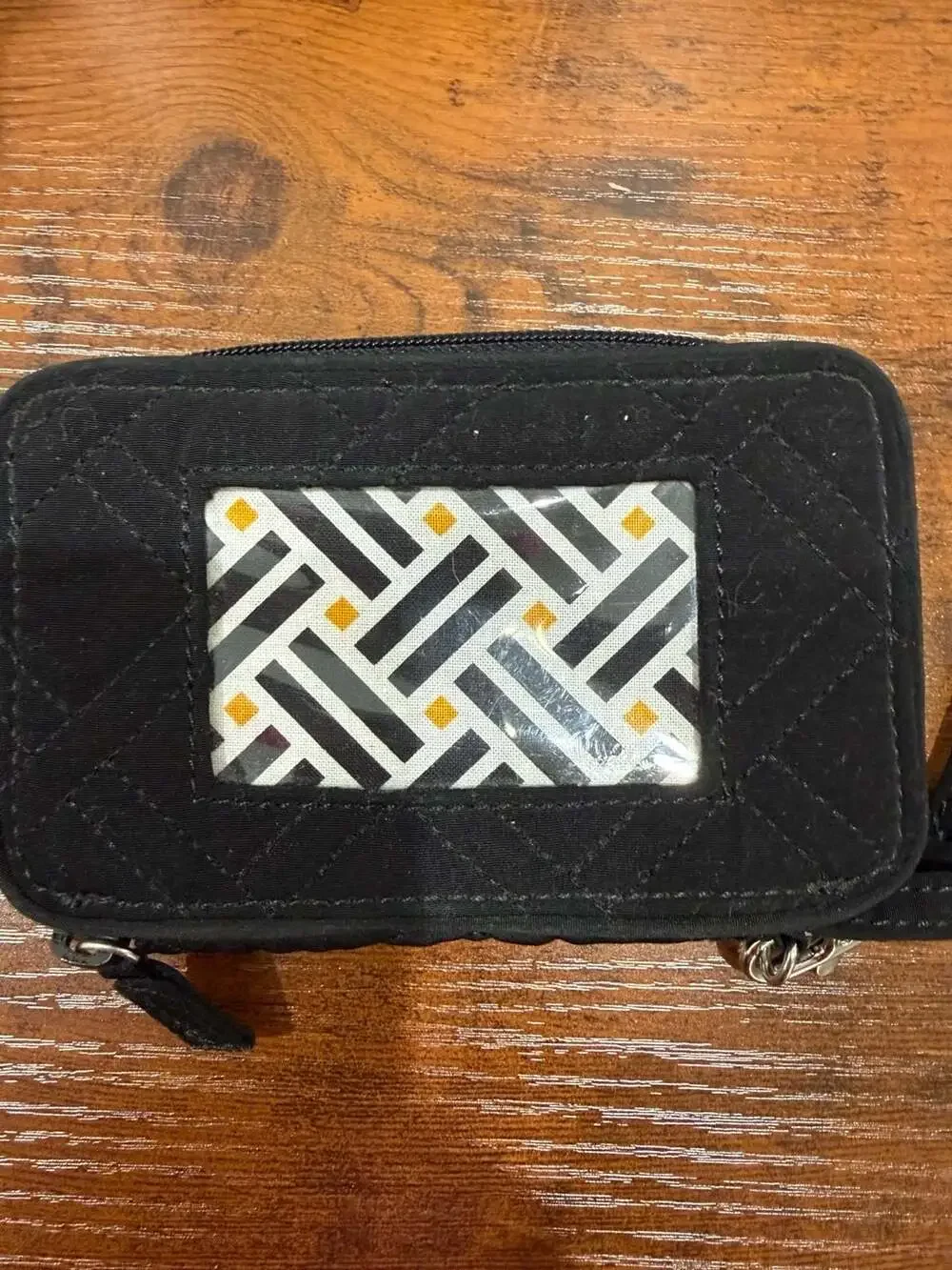 Vera Bradley Quilted Black Smartphone Wristlet Wallet with ID Holder